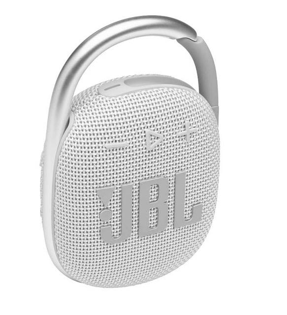 eBookReader JBL Clip 4 Bluetooth højtaler hvid med fra siden
